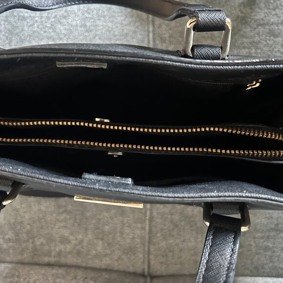 Kate Spade Laurel Way Evangelie Satchel Black (gold trim) - Picture 7 of 11